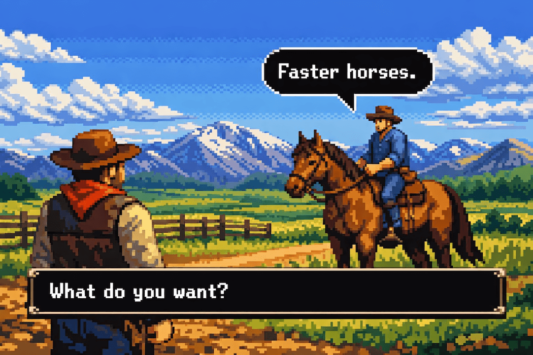 Diagram showing how the right interview questions lead to better user insights and product decisions