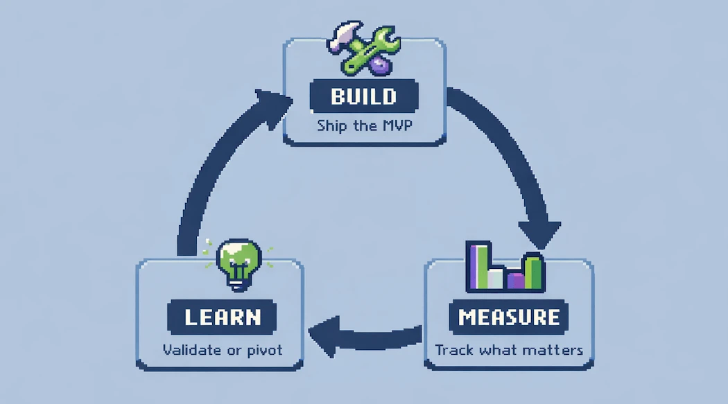 Build-Measure-Learn cycle: the core feedback loop of lean methodology for product teams