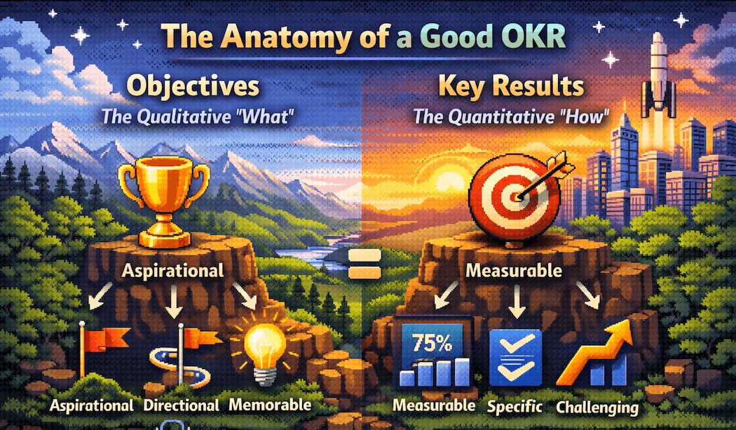Good OKR vs Bad OKR examples comparison